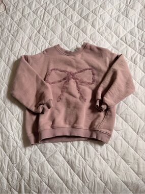 Zara Dusty Pink Decorative Stitch Sweatshirt